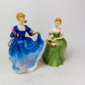 Royal Doulton figurines, Clarissa HN2345 and Elizabeth HN2465 (2).