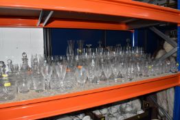 A QUANTITY OF CUT CRYSTAL AND GLASSWARE, comprising three cut glass rinsers, five assorted