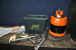 A VAX WET AND DRY VACUUM with wet bowl, three wet and one dry heads, wet pipework and a Panasonic