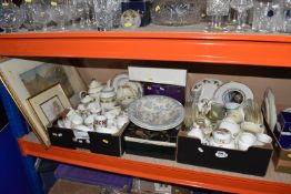 TWO BOXES AND LOOSE MINTON AND ROYAL DOULTON CERAMICS ETC, to include Minton Oriental Blossom,