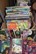 TWO BOXES OF COMICS AND MAGAZINES, includes Nova number 1, Eternals number 1 and three Marvel