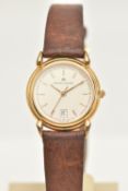 A LADIES 'MAURICE LACROIX' WRISTWATCH, quartz movement, round dial signed 'Maurice Lacroix', baton