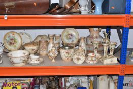 A LARGE GROUP OF CROWN DEVON BLUSH IVORY CERAMICS, comprising a footed fruit bowl with birds of