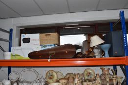 A GROUP OF MISCELLANEOUS ITEMS, to include a 5'' magnifying lamp in the box, all-purpose steamer