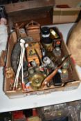 ONE BOX OF MISCELLANEOUS VINTAGE ITEMS, to include a first edition die cast model of Guy Arab II