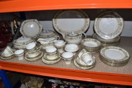 AYNSLEY 'HENLEY' PATTERN DINNER SERVICE FOR EIGHT, comprising dinner plates, starter plates, side
