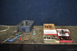 A COLLECTION OF PLANES AND CLAMPS including a Stanley No.50 plough plane with cutters, a Preston's