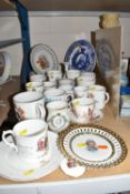 A COLLECTION OF KING EDWARD VII COMMEMORATIVE WARES, to include a 'In Memoriam' beaker, a W.H.