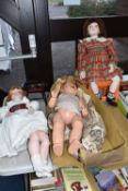 THREE VINTAGE DOLLS, to include 'Molly' doll by Dianna Effner 1995, back of the head has makers