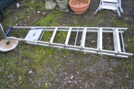 AN ALUMINIUM STEP LADDER, height 205cm