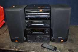 A TECHNICS HI FI SYSTEM comprising of a SE-CH 540 amp, a ST-CH540 controller, a SL-CH 570 CD, a RS-