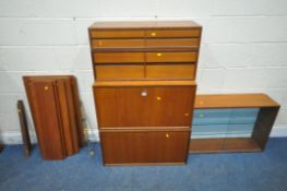 POUL CADOVIUS FOR CADO, A DANISH ROYAL SYSTEM TEAK MODULAR SHELVING UNIT, comprising two fall