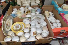 FIVE BOXES OF ROYAL COMMEMORATIVE ITEMS covering the reigns of Edward VIII, George VI, and Elizabeth