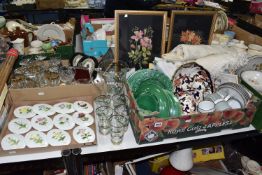TWO BOXES AND LOOSE CERAMICS AND GLASSWARE to include twelve Coalport 'Month Flowers' for each month
