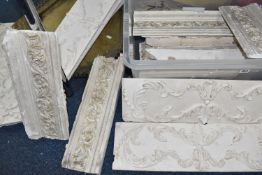 ONE BOX AND LOOSE MISCELLANEOUS ITEMS, to include a box and loose decorative plaster moulds, a large