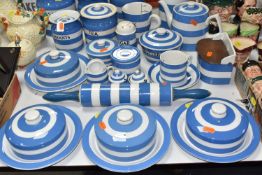A COLLECTION OF T. G.GREEN & CO LTD CORNISH KITCHEN WARE, included four covered cheese plates, (no