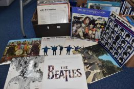 A BOX OF MOSTLY BEATLES AND ROLLING STONES LPS to include twelve Rolling Stones records comprising