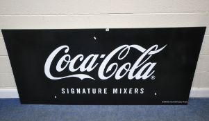 A LARGE COCA-COLA SIGNATURE MIXERS ADVERTISING SIGN, 207cm x 95cm, condition report: no visible