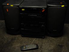 A PANASONIC SL-CH80 MINI HI FI with matching speakers and remote and a Sony CDP-XE220 CD player in