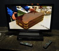 A PANASONIC TX-L37E30B 37in TV WITH REMOTE and a Panasonic HDD recorder with remote (both PAT pass