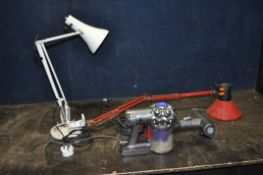 A DYSON DC58 CORDLESS HANDHELD VACUUM CLEANER with upholstery attachment (but no pole or floor head)