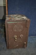 A VINTAGE THOMAS PERRY AND SONS OF BILSTON No1 SAFE, with one key and internal drawer, width 38cm,