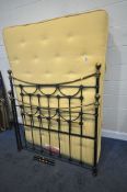 AN AIRSPRUNG BEDS HERITAGE JASMINE 4FT6 MATTRESS, with a tubular metal bedstead, with side rails,