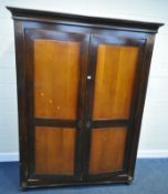 AND SO TO BED, A MODEL PALAIS WALNUT AND CHERRY VENEER DOUBLE DOOR WARDROBE, width 164cm x depth