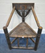 JOHN STARKEY, 60 & 62 SMITH STREET, WARWICK, AN EARLY 20TH CENTURY OAK TURNER'S CHAIR, with