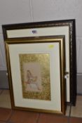 THREE 20TH CENTURY INDIAN SCHOOL PICTURES, comprising two attributed to Irshad Ul Huq, 'Maiden