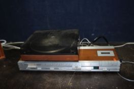 A BANG AND OLUFSEN BEOGRAM 1001 TURNTABLE AND A BEOCENTER 1400 MUSIC CENTRE both in teak effect