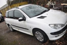 A 2003 PEUGEOT 206 SW FIVE DOOR ESTATE CAR (SPARES OR REPAIRS) in white with a 1997cc Diesel engine,