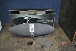 A BOWERS AND WILKINS ZEPPELIN DOCKING MUSIC SYSTEM AND A 7th GENERATION iPOD 120Gb Model No A1238