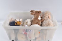 A COLLECTION OF MODERN SOFT TOYS, to include Hansa Sheep and Swan, Jellycat Lion and Panda, Seaworld
