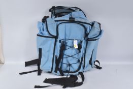 LARGE METAL FRAMED RUCKSACK IN UNITED NATIONS BLUE, as issued to Armed Forces, deployed on UN