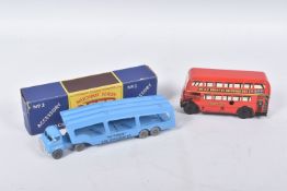 A BOXED MATCHBOX SERIES ACCESSORY PACK No.2 BEDFORD ARTICULATED CAR TRANSPORTER, pale blue body with