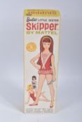 A BOXED MATTEL SKIPPER DOLL, No.0950, straight leg brunette version, wearing red and white swimsuit,