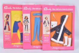 THREE BOXED ROVEX PEDIGREE SINDY OUTFIT SETS, the first a Cosy Coat S202, the second a Checker
