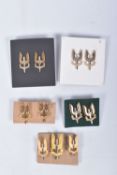 FIVE SETS OF UNIFORM COLLAR INSIGNIA FOR TWENTY TWO SPECIAL AIR SERVICE REGIMENT(SAS), these are