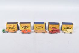 FIVE BOXED MOKO LESNEY MODELS, Dennis Fire Escape, No.9, 1st version without bumper, Daimler