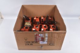 A QUANTITY OF MINI TONKA TOYS LORRY/TRUCK MOUNTED CRANES, all in orange livery, majority appear