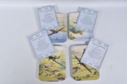 FOUR DAVENPORT POTTERY COMPANY BATTLE OF BRITAIN FLIGHT COMMEMORTIVE WALL DISPLAY PLATES, all with