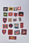 ENVELOPE CONTAINING TWENTY ONE WWII ERA FORMATION PATCHES, British, India and other scarce units