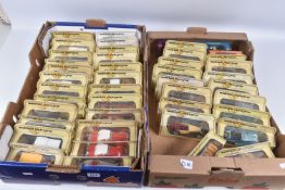 TWO BOXES OF BOXED MATCHBOX MODELS OF YESTERYEAR DIECAST CARS, mostly from 1970's, 44 models