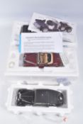 THREE FRANKLIN MINT DIECAST MODEL VEHICLES, to include a 1939 Maybach Zepplin, a 1925 Rolls Royce