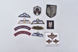 ENVELOPE CONTAINING SPECIAL FORCES INSIGNIA PATCHES, to include Parachute Regiment, foreign, wings