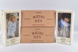FOUR BOXED HEIDI OTT VINYL BABY DOLLS, all appear complete and in very good condition, look to