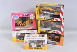 SIX BOXED DIECAST PLANT EQUIPMENT MODELS, Joal Compact 1/35 scale J.C.B Fastrac 155-65 & J.C.B.
