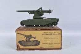 A BOXED BRITAINS SELF PROPELLED 155mm GUN, No.2175, appears complete, playworn condition with some