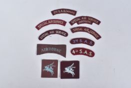 ENVELOPE CONTAINING SCARCE SAS PATCHES & INSIGNIA WWII PERIOD AND BEYOND, 21st SAS(Artists) 3rd SAS,